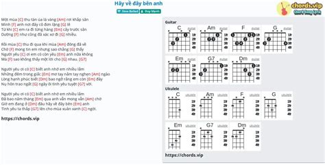 Hợp âm: Hãy về đây bên anh - cảm âm, tab guitar, ukulele - lời bài hát | chords.vip