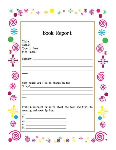 30 Book Report Templates & Reading Worksheets