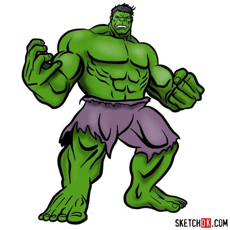 How to draw The Hulk - Step by step drawing tutorials | Easy drawings, Pictures to draw, Hulk art