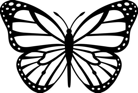 1463-black-and-white-monarch-butterfly-free-clip-art