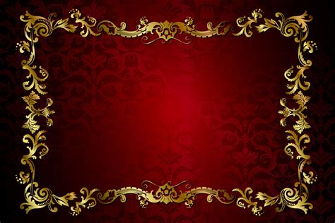 yellow floral border vector art #retro #pattern #vector #dark #red #golden #ornament #vi… | Red ...