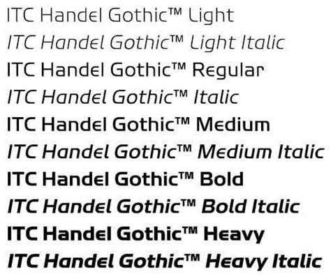 Handel Gothic ITC W02 Complete Family Pack | Lettering, Black letter, Handel