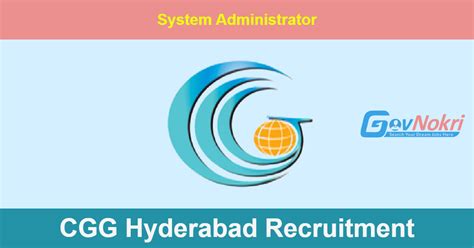 CGG Hyderabad Recruitment 2024 Apply Online For Jobs Notification