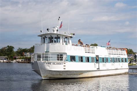 Fire Island Ferry Backing Out of Dock Taking Passengers To the Beach Editorial Photo - Image of ...