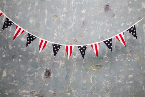 12 Cotton American Flag, Garland Bunting. America's Independence Day a Garland. Festive Decor ...