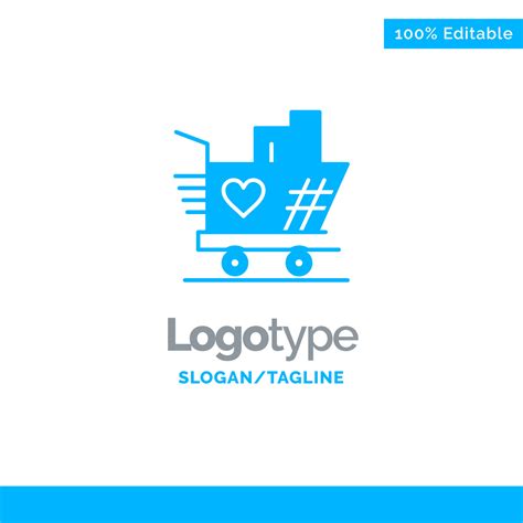 Trolley Love Wedding Heart Blue Solid Logo Template Place for Tagline ...