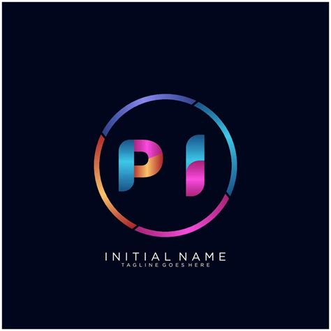 Letter PI colorfull logo premium elegant template vector 23165215 ...