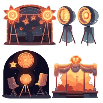 Theatre Light Vector, Sticker Clipart Lamp And Stars Are All ...