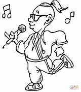 Dibujo De Cantante Con Micrófono Para Colorear  Dibujos sketch template