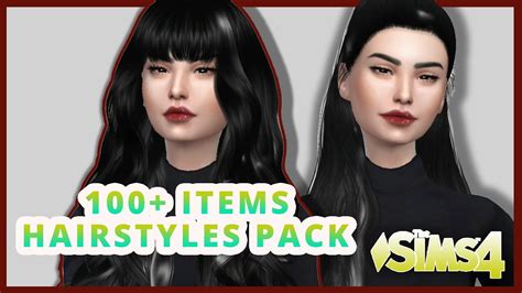 +100 ITEMS CC HAIRS PACK - MY FOLDER MODS THE SIMS 4: Hairstyles🌟FREE ...