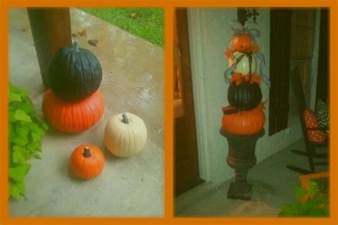 Funkins carvable pumpkins glued together. Pumpkin decor I can use every year!! | Pumpkin ...