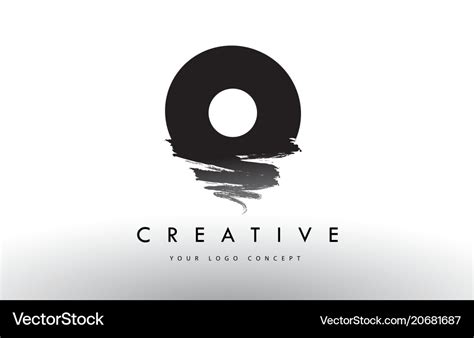 O brushed letter logo black brush letters design Vector Image