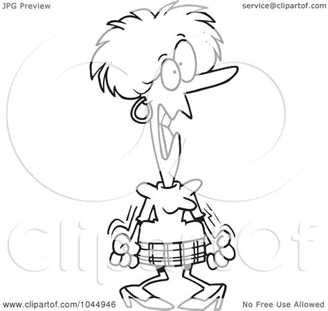 Royalty-Free (RF) Clip Art Illustration of a Cartoon Black And White ...