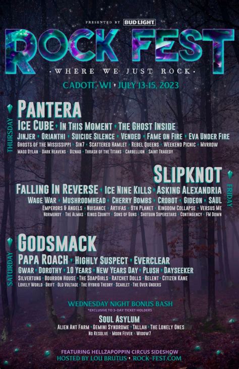 Rock Fest 2023 Lineup: Slipknot, Pantera, Godsmack, Ice Cube, GWAR, and More