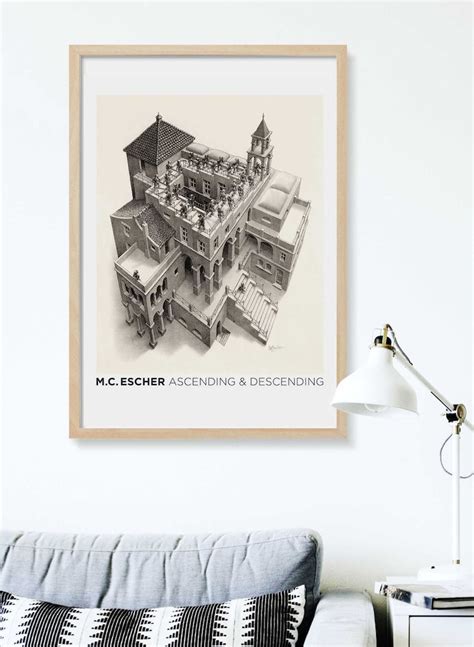 M.C. Escher Ascending and Descending Poster: Optical Art Wall - Etsy