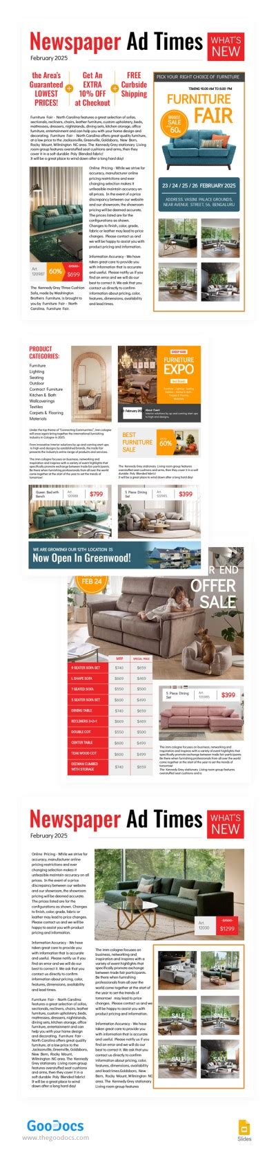 Free Plain Newspaper Advertisement Template for Google Slides and ...