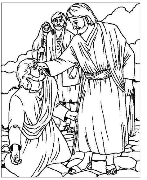 Jesus Heals Two Blind Men Coloring Page