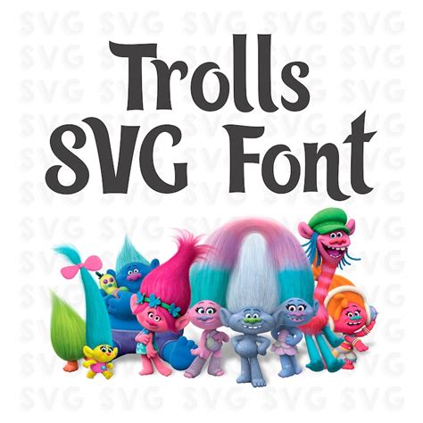 Trolls Alphabet Svg Trolls Font Eps Png Trolls Font SVG - Etsy