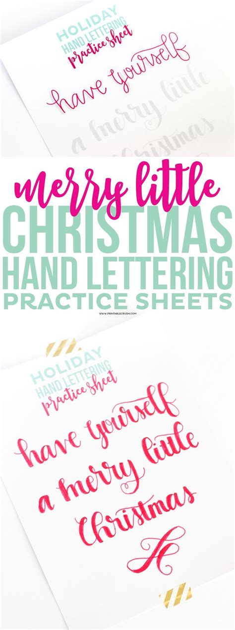 FREE Printable Christmas Hand Lettering Practice Sheets | Hand ...