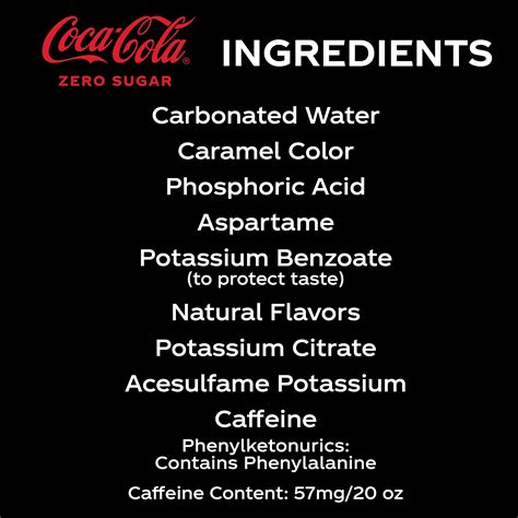 Coke Zero Nutrition Label