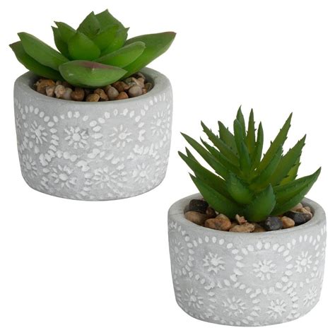 Mini Succulent in Pot | Artificial Plants - B&M | Mini succulents ...