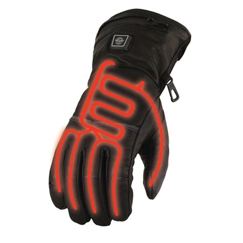 Milwaukee Leather Men's Waterproof Heated Gantlet Gloves with Battery ...