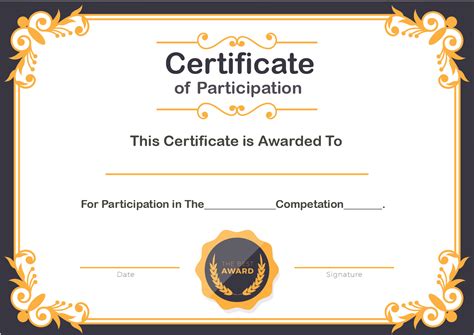 Free Printable Certificate of Participation Templates