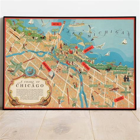 Chicago Vintage Map - Etsy