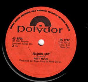 Roxy Music - Jealous Guy (1981, red label variation, Vinyl) | Discogs