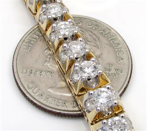 14K Gold Triple Set Diamond Tennis Bracelet 8 Inch 11.97CT