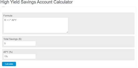 High Yield Savings Account Calculator - Calculator Academy