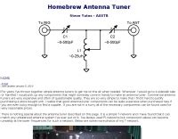 Homebrew Antenna Tuner : Resource Detail