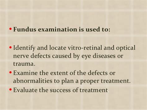 Fundus examination