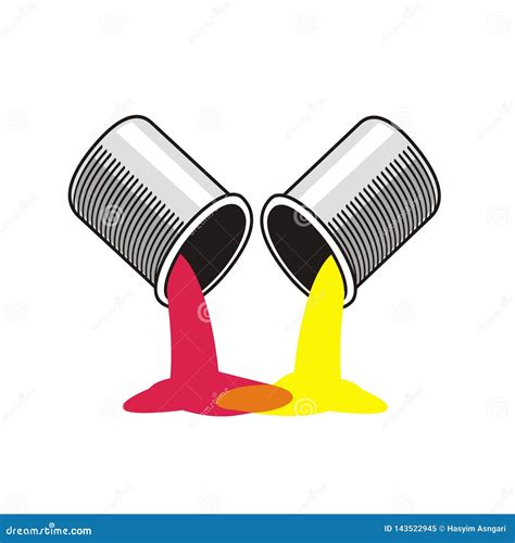 Color Paint Mixing Red and Yellow Stock Illustration - Illustration of isolated, graphic: 143522945