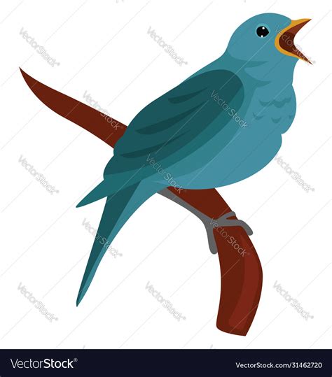 Nightingale bird on white background Royalty Free Vector