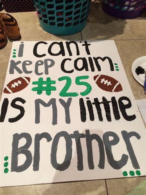 Football poster for a little brother | High school football posters, Football signs, Soccer poster