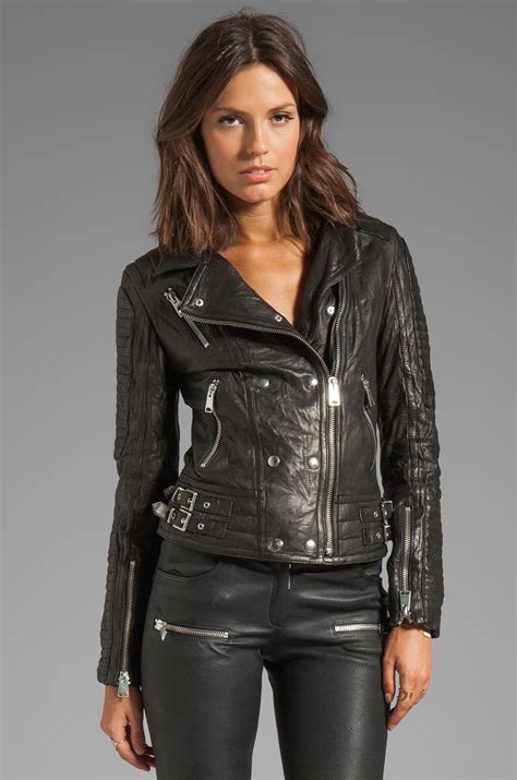 Lyst - Anine Bing Moto Leather Jacket in Black