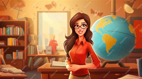 Premium AI Image | Teacher with globe in classroom Education concept ...