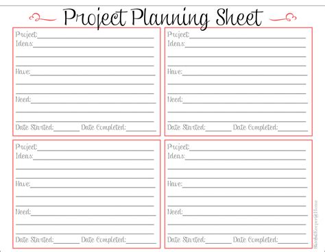 Blissful Keeper at Home: Project Planning Sheet