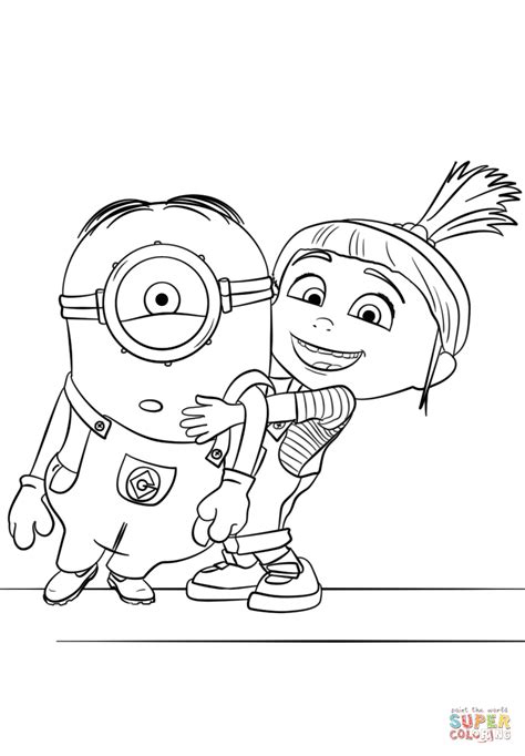 Dibujo de Agnes Gru y Minion para colorear | Dibujos para colorear ...