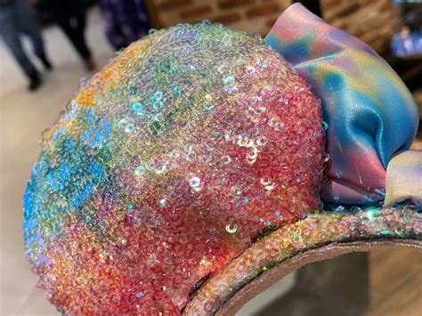 PHOTOS: New Pastel Rainbow Sequined Minnie Mouse Ear Headband Shines at Disneyland Resort - WDW ...