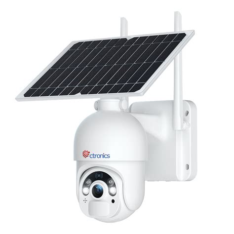 Ctronics 2K 4MP Solar Security Camera Outdoor - Battery/Solar Powered