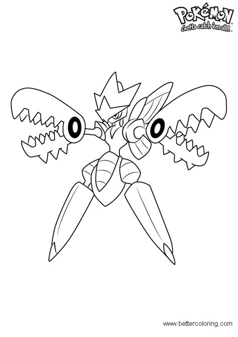 Pokemon Coloring Pages Mega Scizor - Free Printable Coloring Pages