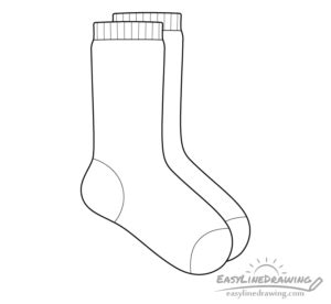 How to Draw a Pair of Socks Step by Step - EasyLineDrawing