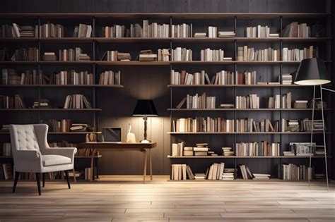 Premium AI Image | Bookshelf with books in a modern library