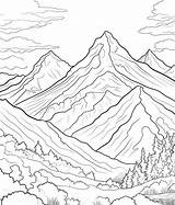 Mountain Coloring Page sketch template