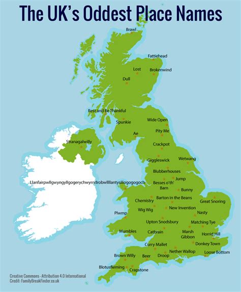 The UK`s oddiest place names - Vivid Maps