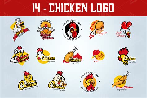 Set Chicken Logo Emblem (76663) | Logos | Design Bundles