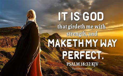 Psalm 18:32 KJV Inspirational Bible Verse Images | Bible Quotes