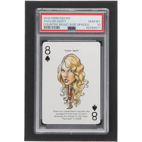 Taylor Swift 2012 Hero Decks Country Music 8 of Spades Playing Card (PSA 10) | Pristine Auction